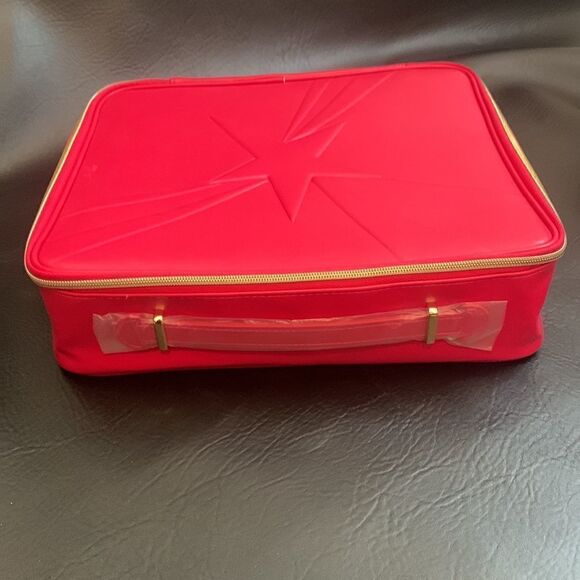 Lancôme Pink Gold Hardware Star Cosmetics Beauty Makeup Travel Zipper Bag NEW - Picture 6 of 9